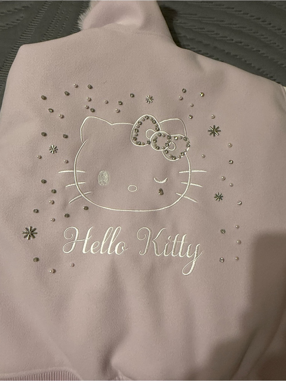 Forever 21 Hello Kitty Light Pink Rhinestone Embellished Hoodie